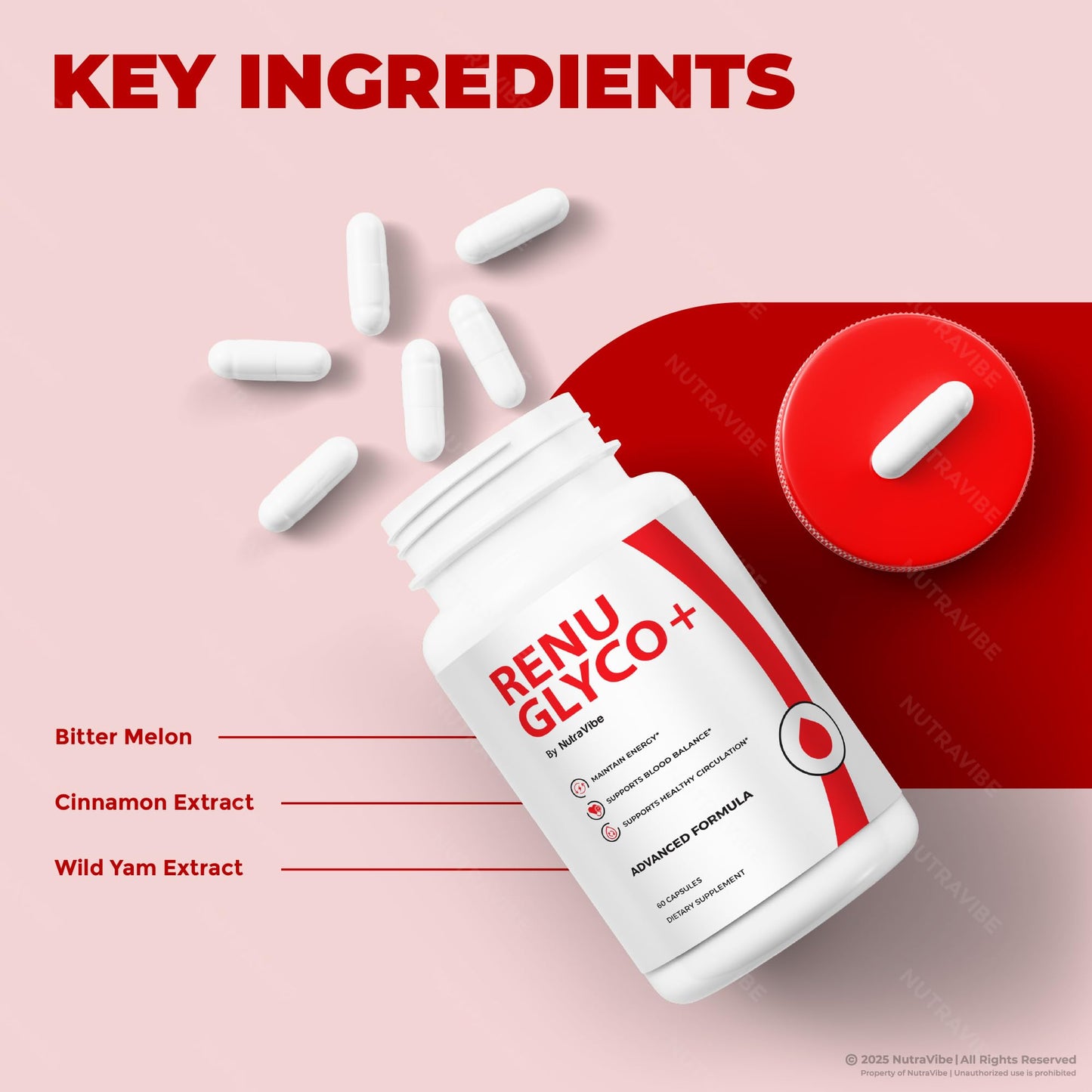 NutraVibe Renu Glyco+ Capsules, 180 Capsules