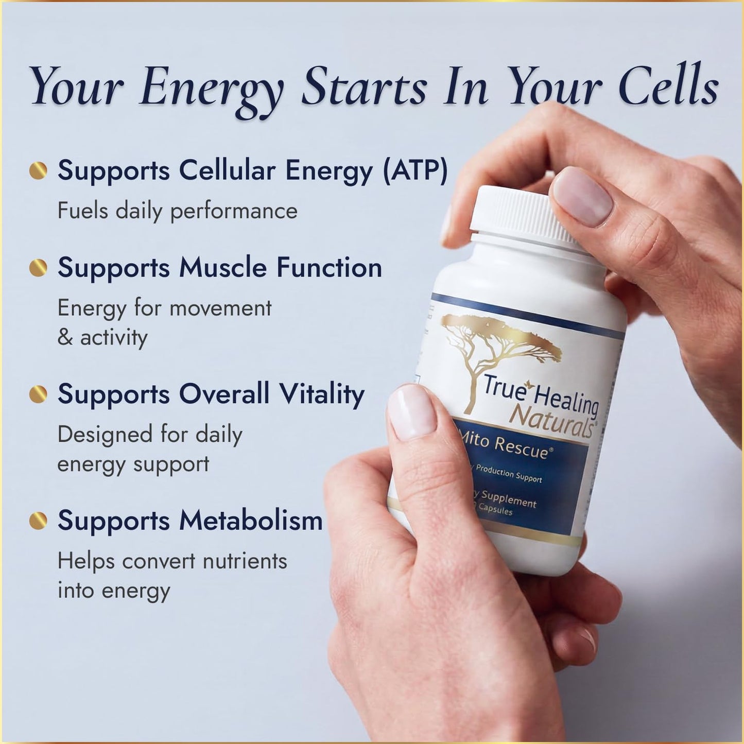 True Healing Naturals Mito Rescue Mitochondrial Support Supplements 60 Capsules