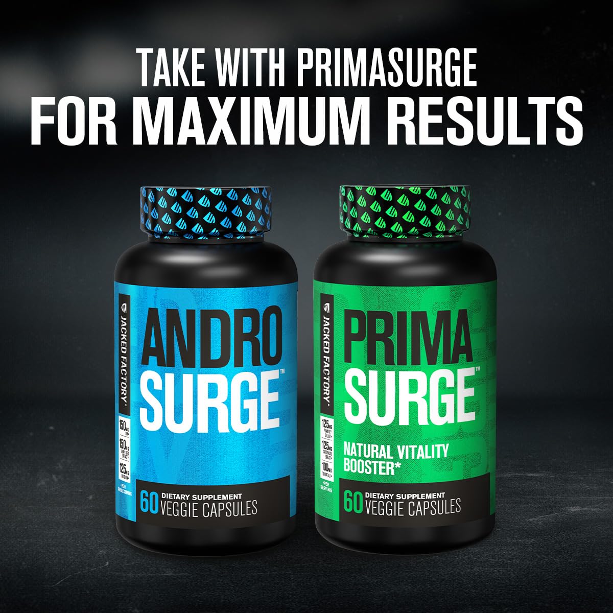 Jacked Factory Androsurge Estrogen Blocker for Men - Natural Testosterone Booster & Estrogen Metabolizer, 180 Capsules