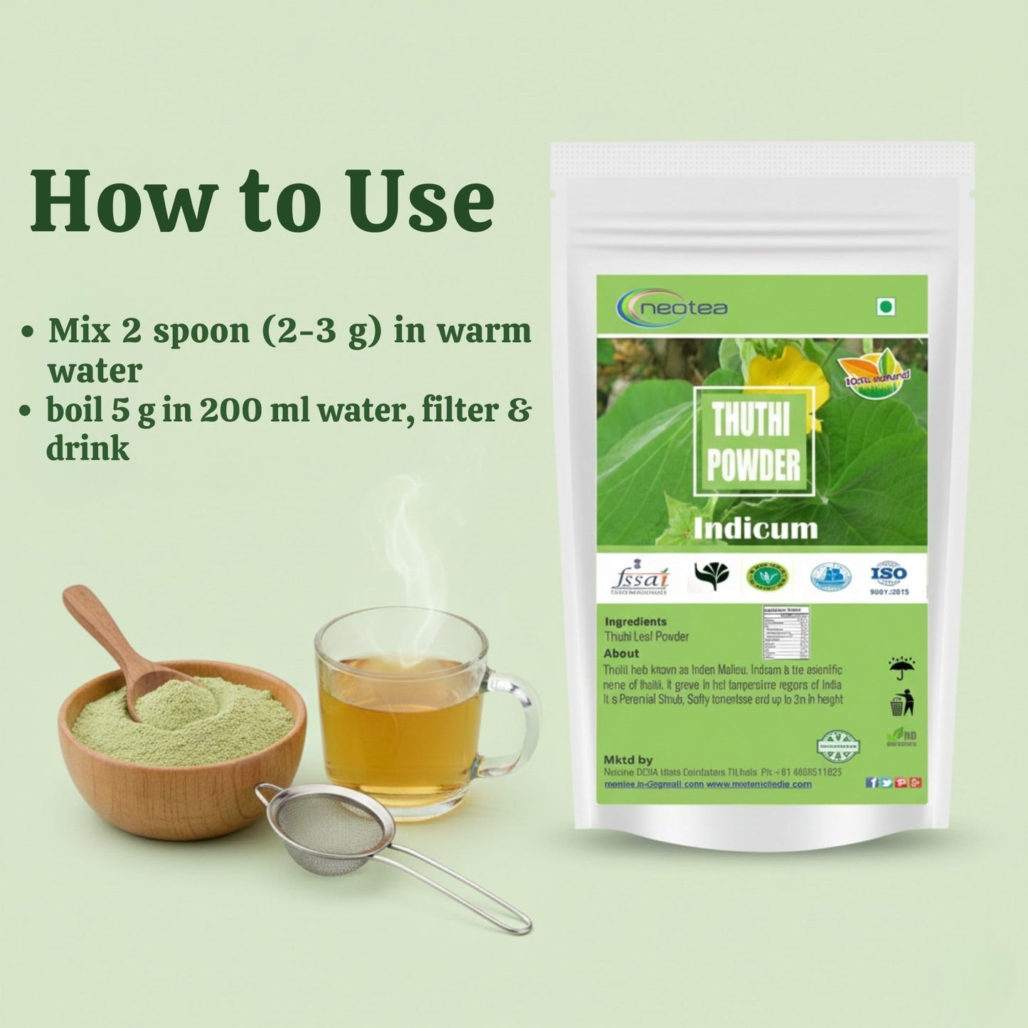 neotea Organic Abutilon Indicum Powder, 10.58 oz