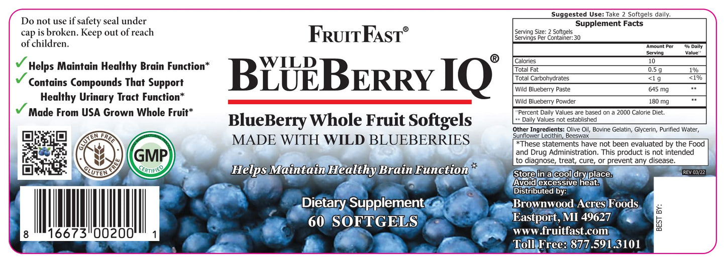 FruitFast Wild Blueberry IQ Softgel 1 Count