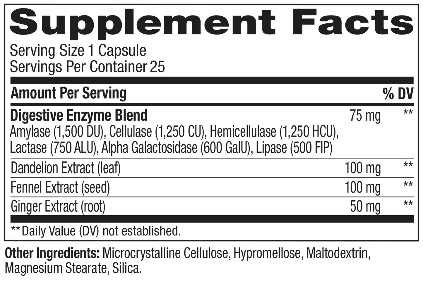 OLLY Beat The Bloat Capsule Digestive Support Enzymes, Supplement for Women, 25 Count