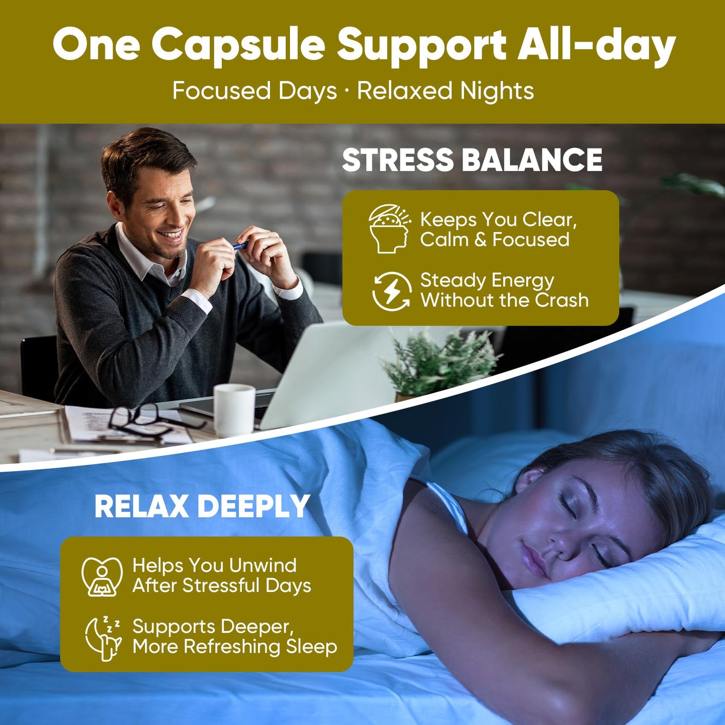 Fidus Cortisol, Adrenal & Sleep Support – Stress Relief, Hormone Balance, Nervous System & Energy Metabolism Formula 60 Capsules