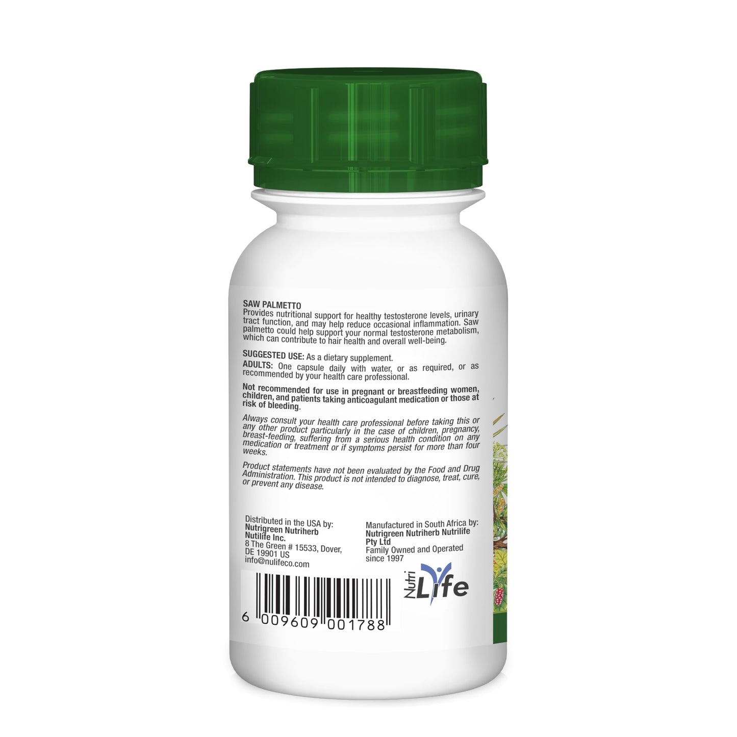 Nutriherb Saw Palmetto Veggie Capsules, 60 Count