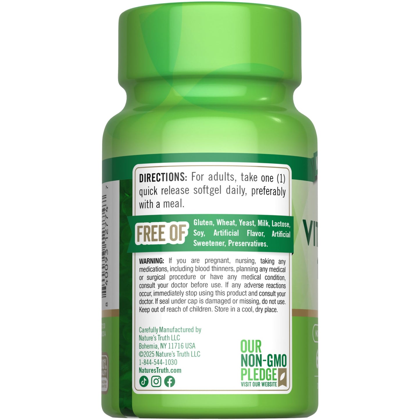 Nature's Truth Vitamin K2 MK-7 100 mcg Softgels, 60 Count
