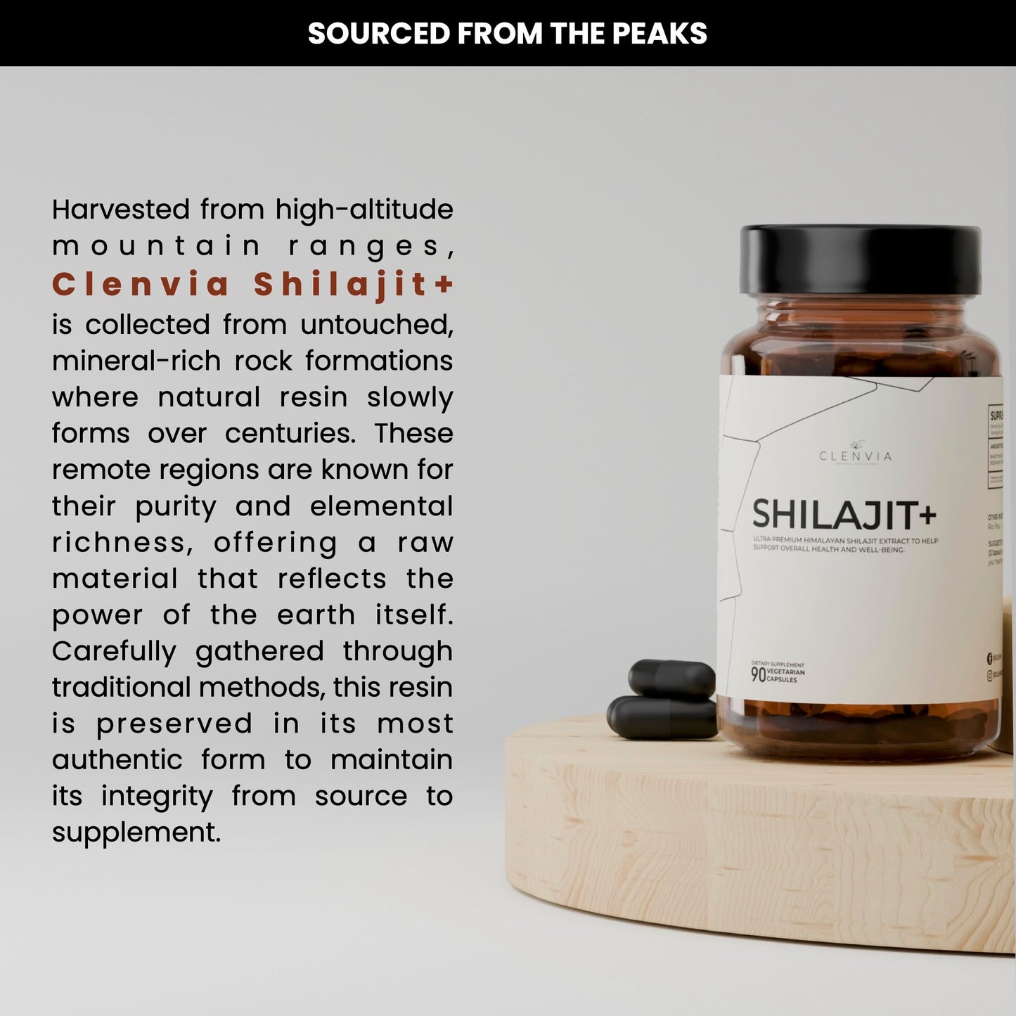 CLENVIA Himalayan Shilajit Extract Capsules 90 Count