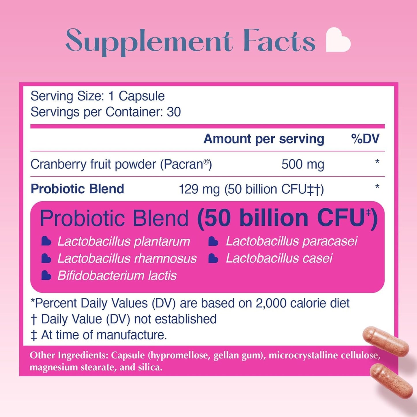 LOVEBUG Probiotics for Women with Pancran – Multi-Strain Probiotic Supporting UTI, BV, Odor & PH Balance - Vaginal Probiotics for Womens Intimate Flora & Digestive Health Capsules, 30 Count