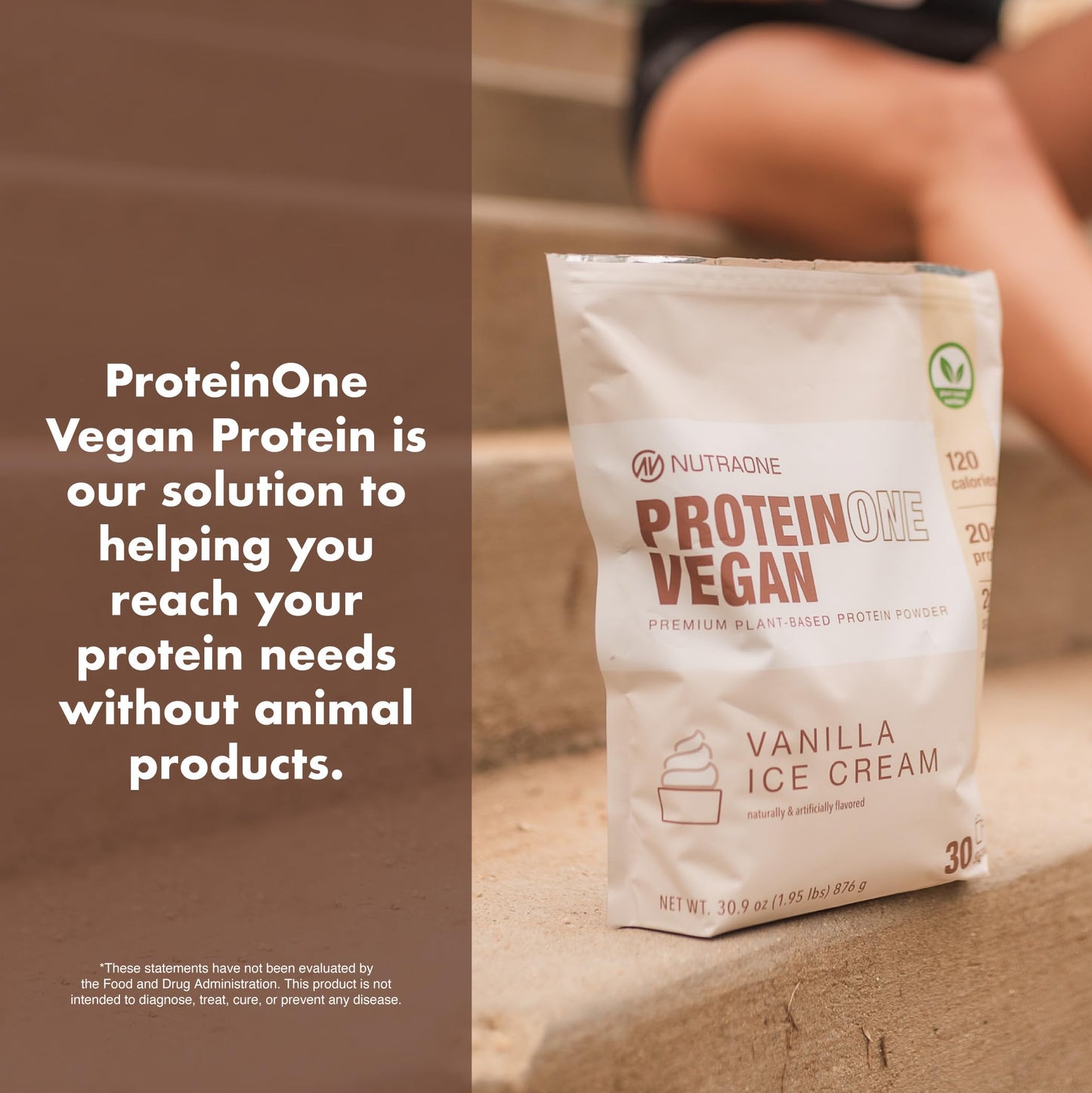 NutraOne ProteinOne Vegan Plant-Based Protein Powder 30.9 Servings