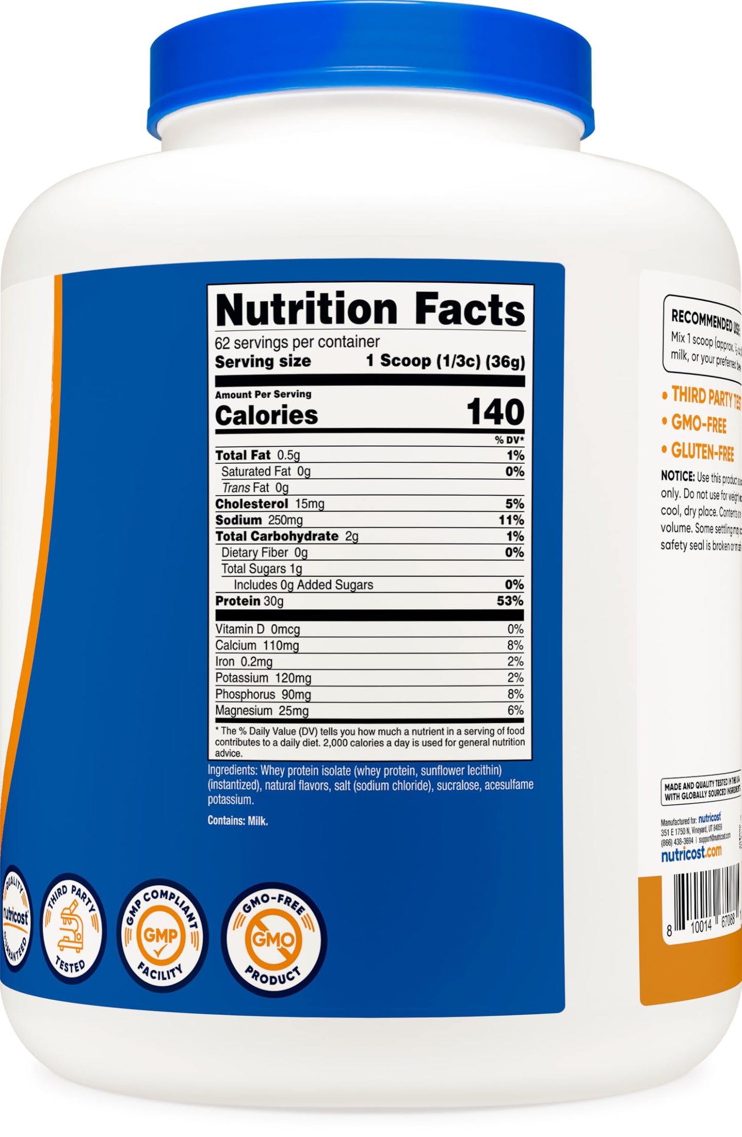 Nutricost Whey Protein Isolate Powder 80