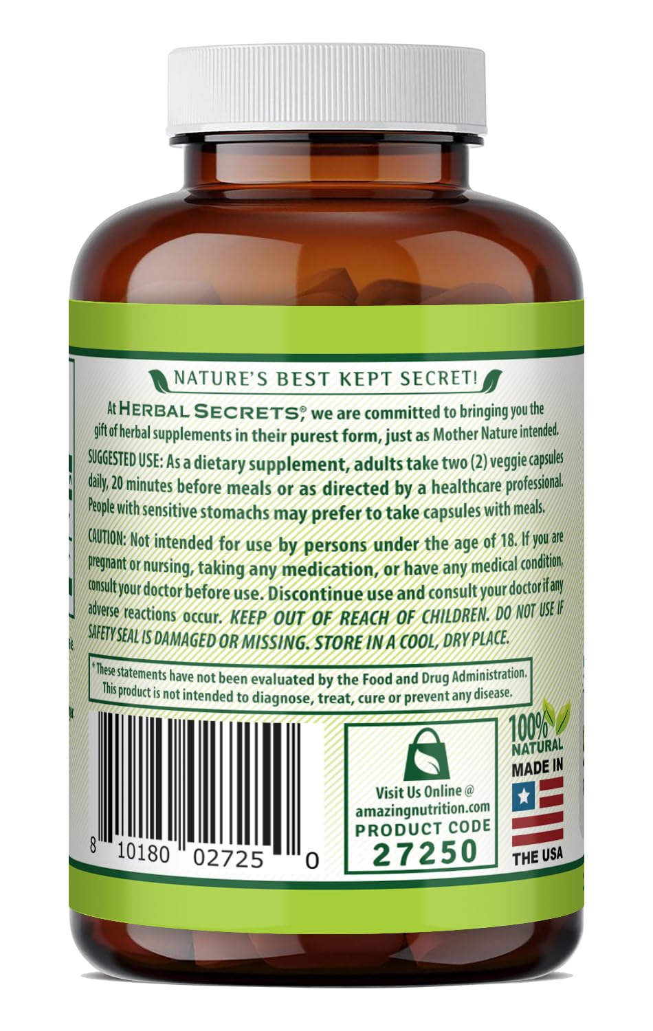 Herbal Secrets Quercetin 800mg with Bromelain 165mg Capsules 120 Count