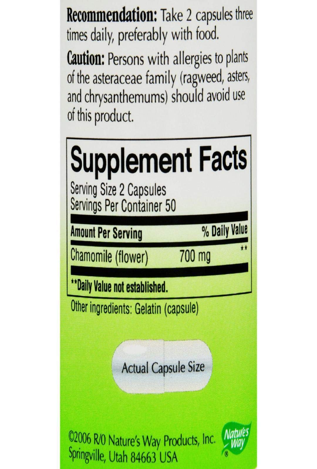 Nature's Way Chamomile Flowers Capsules 100