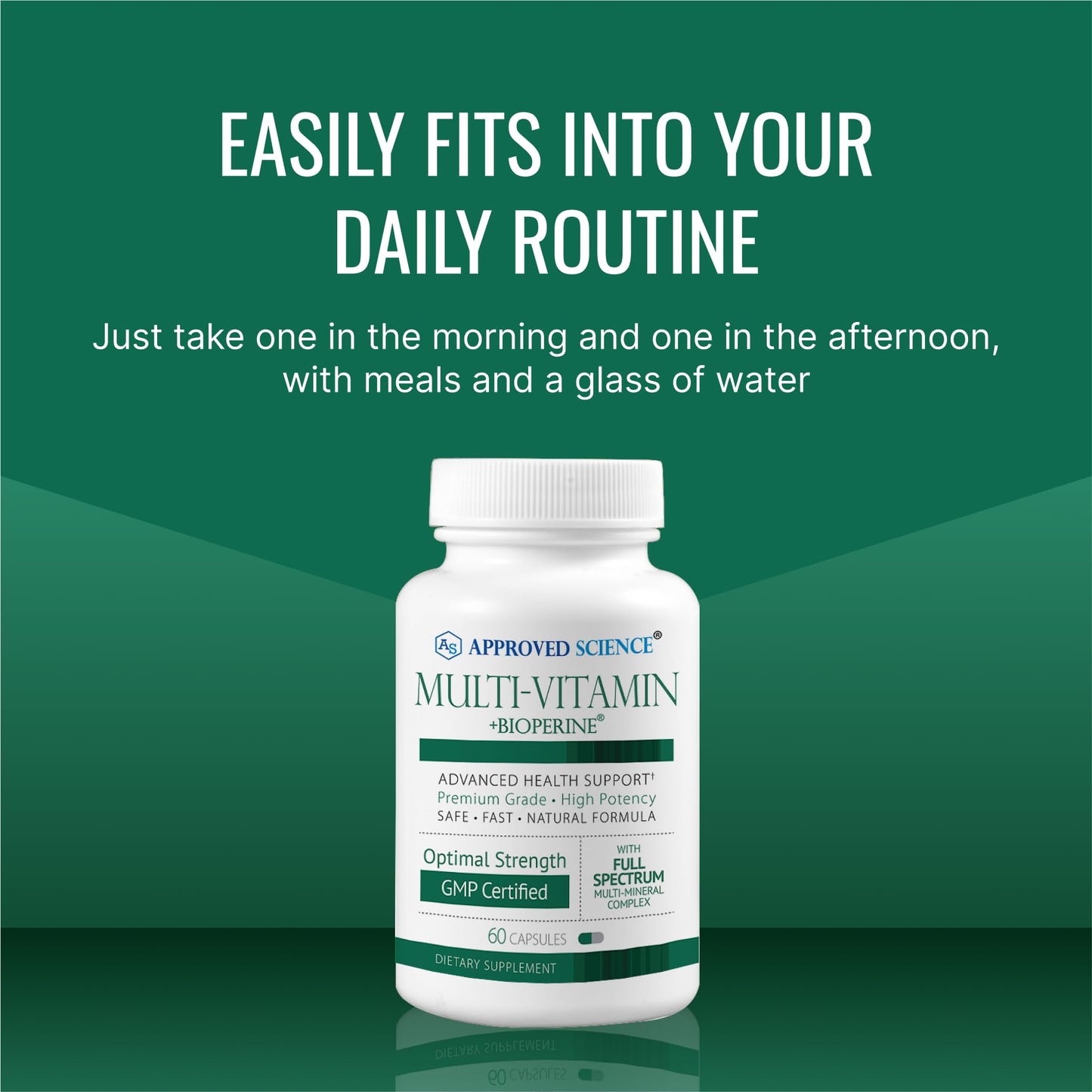 Approved Science Multi-Vitamin with Full-Spectrum B-Vitamins, Green Tea, Lutein, Lycopene, Zeaxanthin, BioPerine, 180 Capsules