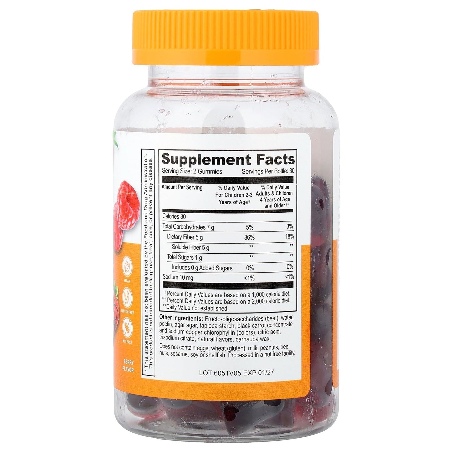 Lifeable Kids Prebiotic Fiber Gummies Berry, 60 Gummies