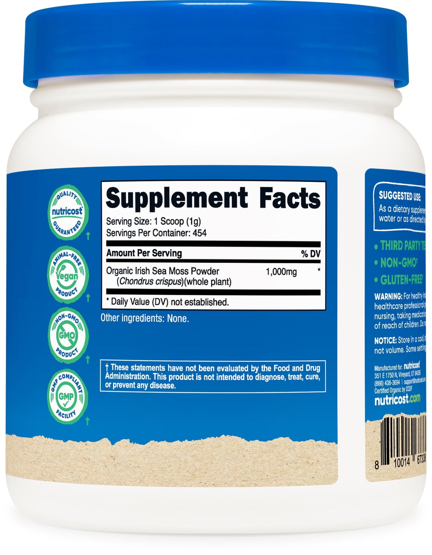 Nutricost Organic Irish Moss Powder 16 Ounce