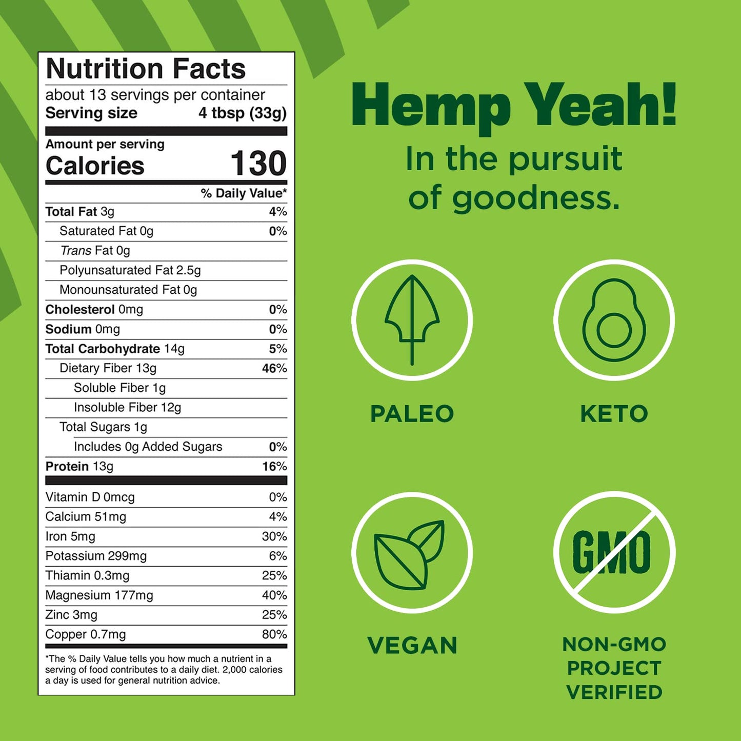 Manitoba Harvest Hemp Yeah Organic Max Fiber Protein Powder, Vanilla, 16 oz