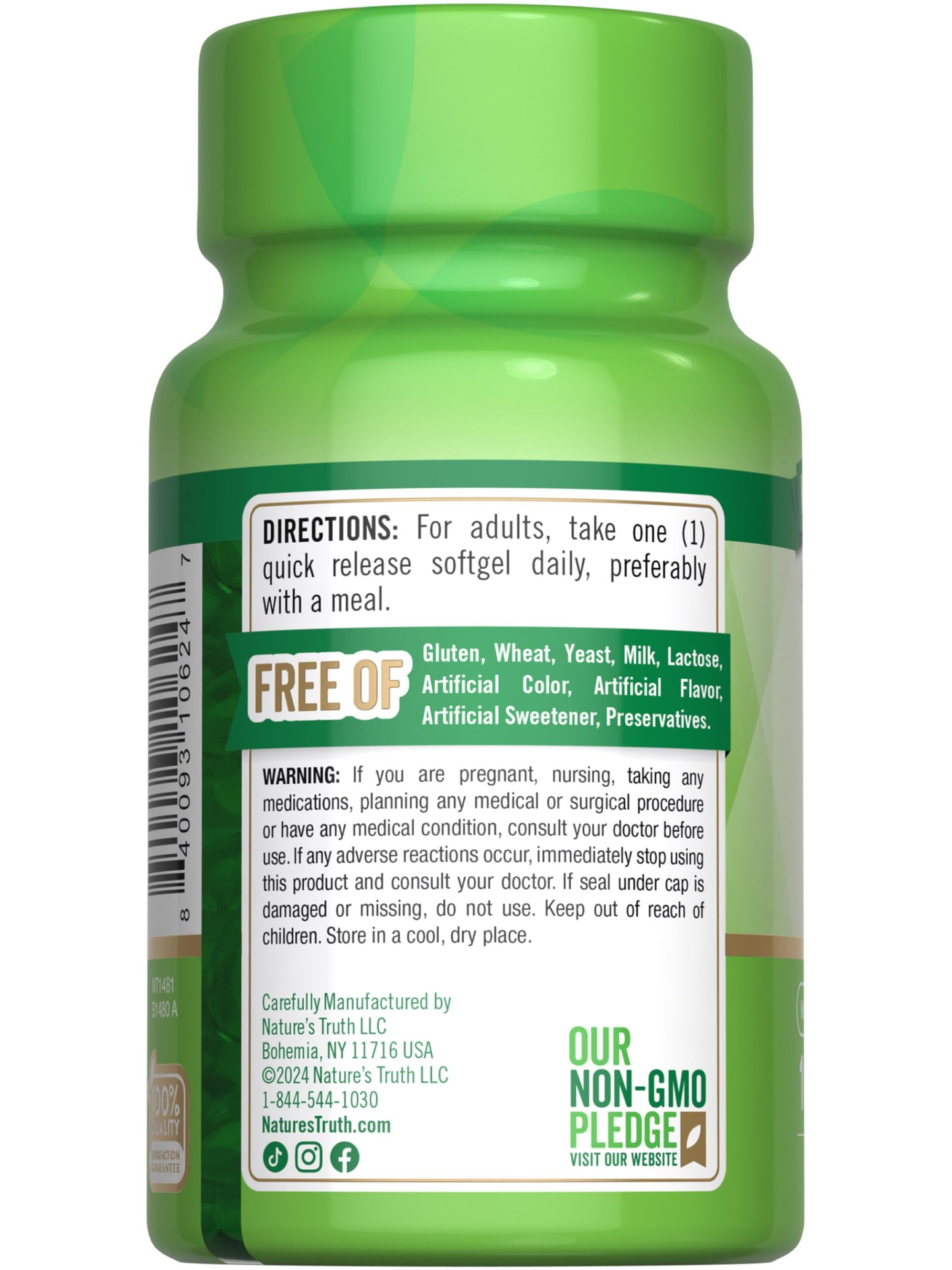 Nature's Truth Vitamin E 400 IU Softgels, 100 Count