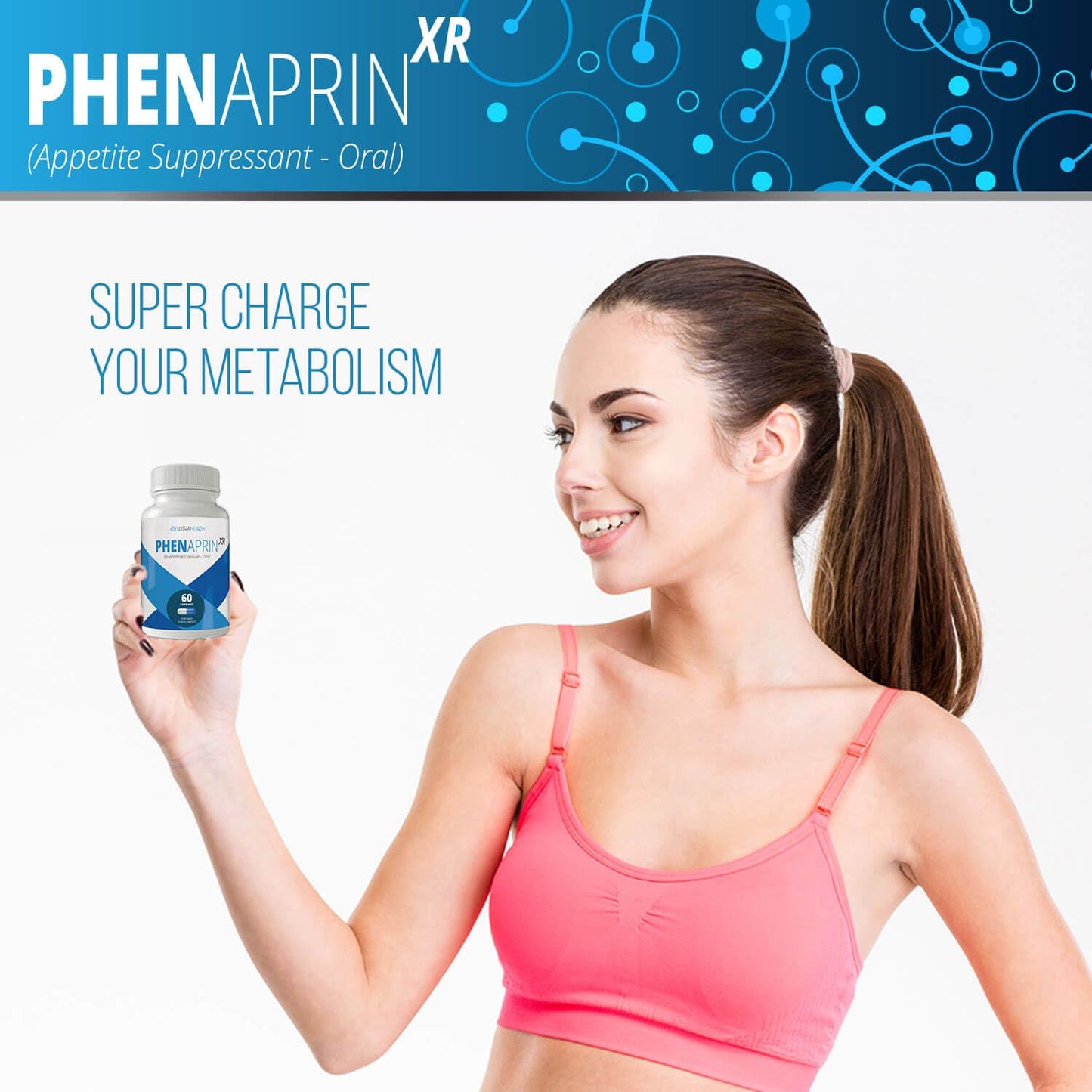 SutraHealth PhenAprin XR GLP-1 Friendly Caffeine-Free Appetite Suppressant Capsule, 60 Count