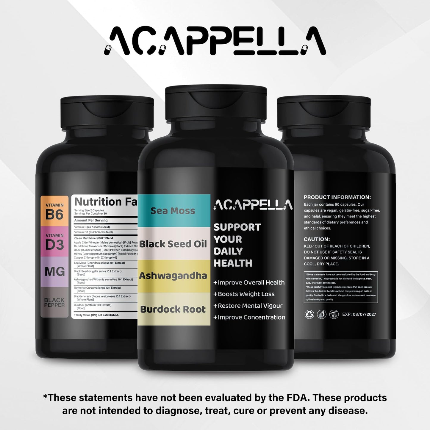 ACAPPELLA Ashwagandha Capsules 120 Count