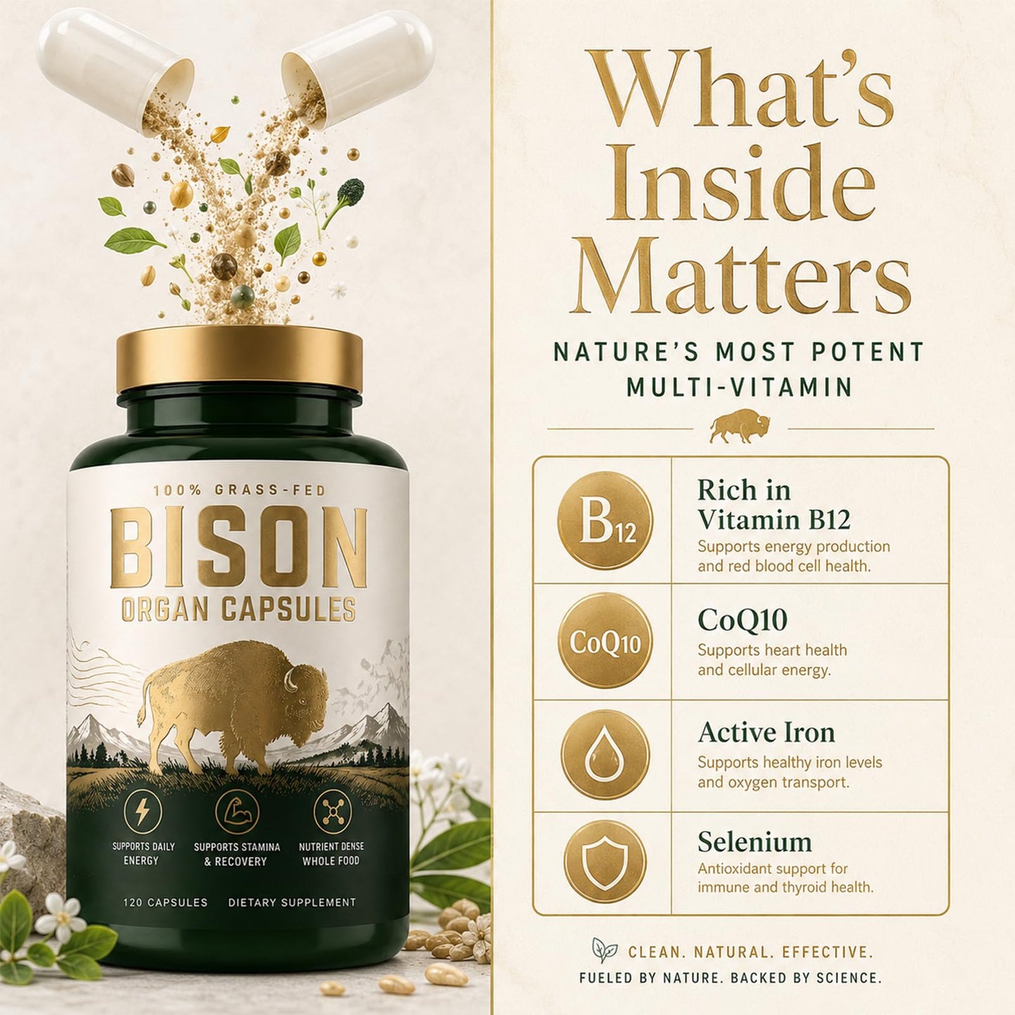 ORITICA Bison Organ Capsules Softgel 120