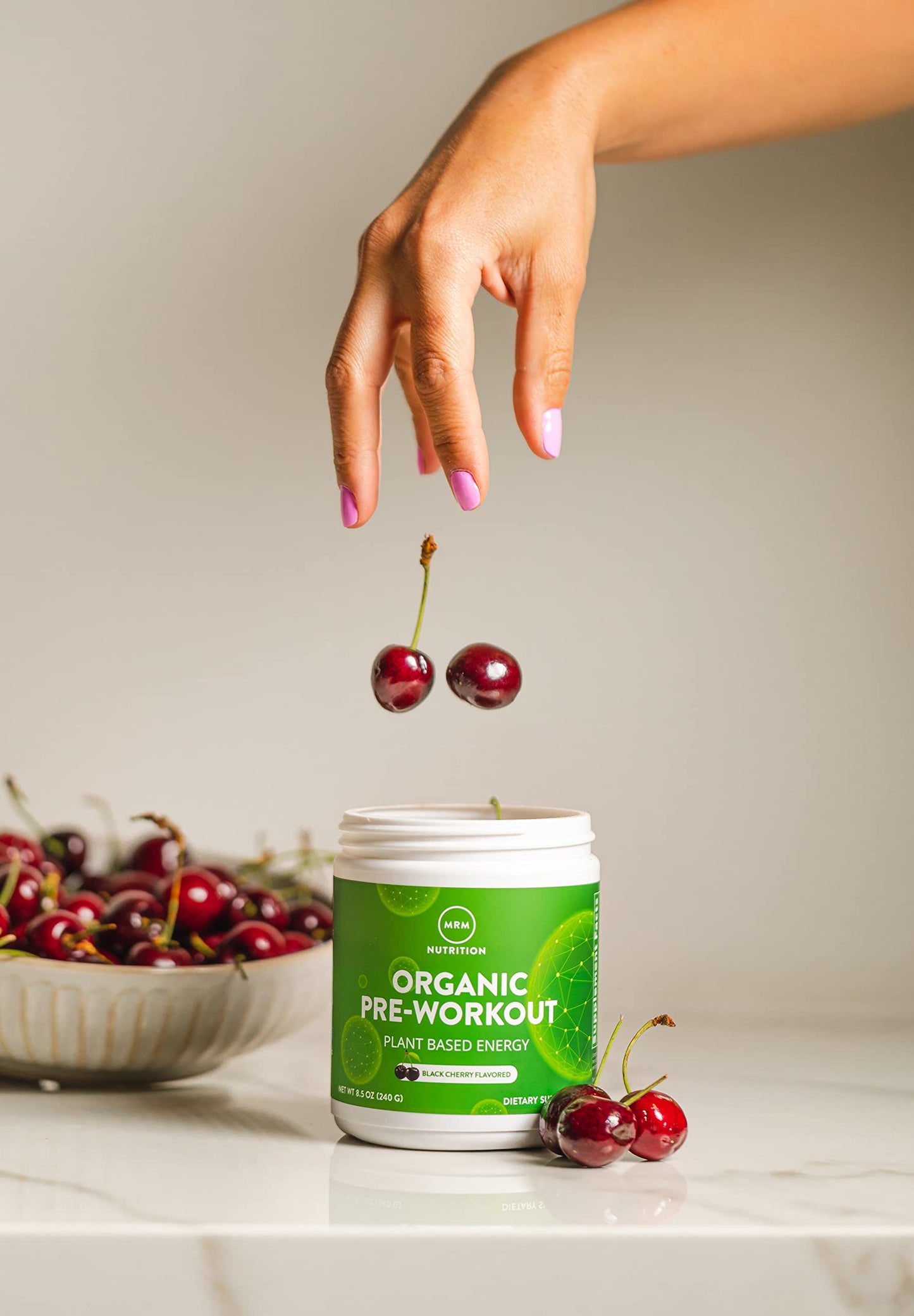 MRM Organic Pre-Workout Powder Black Cherry 8.5 Ounce