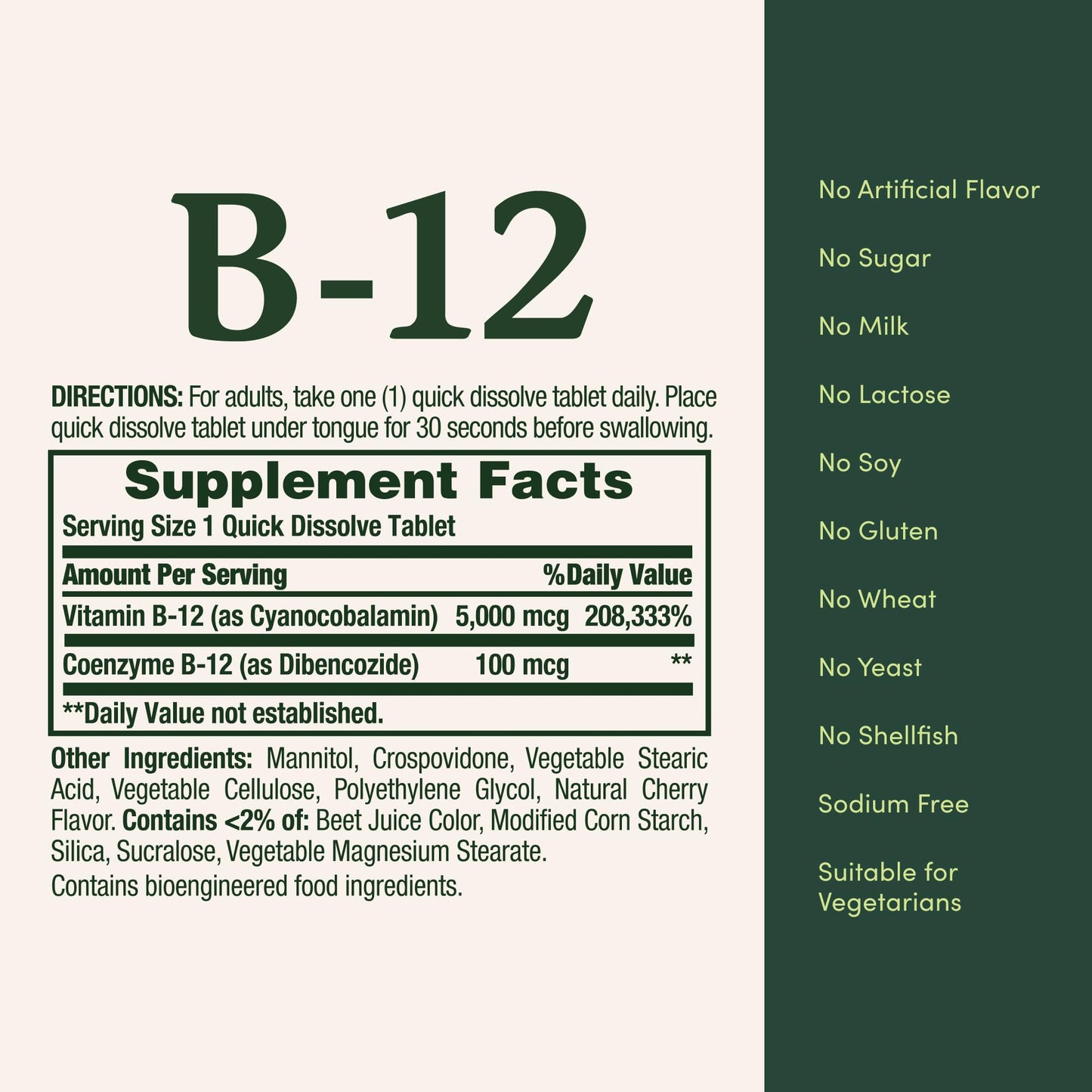 Nature's Bounty Vitamin B12 Tablets 40 Count