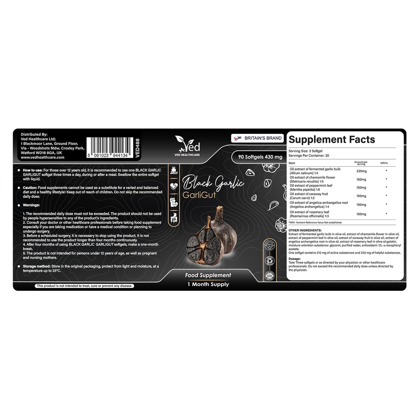 Ved GarliGut Softgels 90 Count
