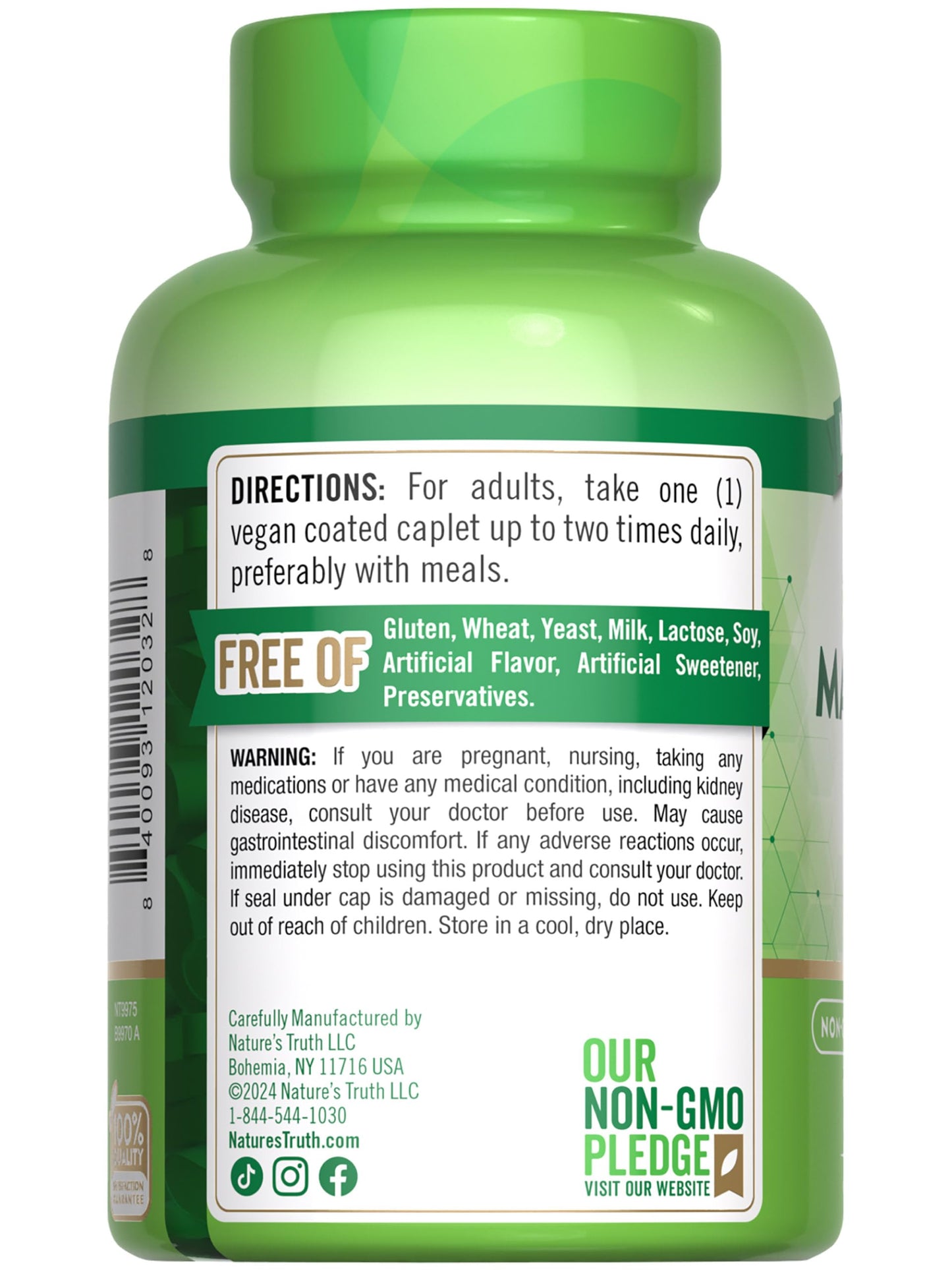 Nature's Truth Magnesium Caplets 250 mg 250 Count