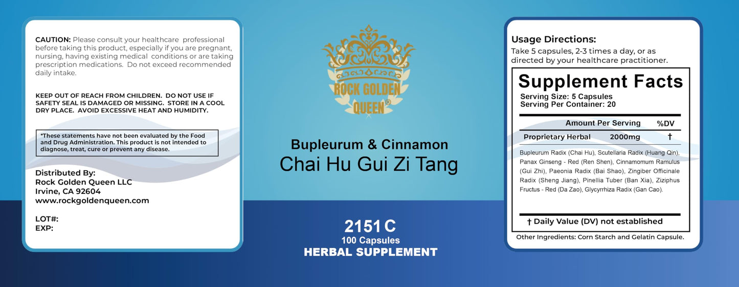 Rock Golden Queen Chai Hu Gui Zhi Tang Bupleurum & Cinnamon Decoction Capsules, 100 Capsules