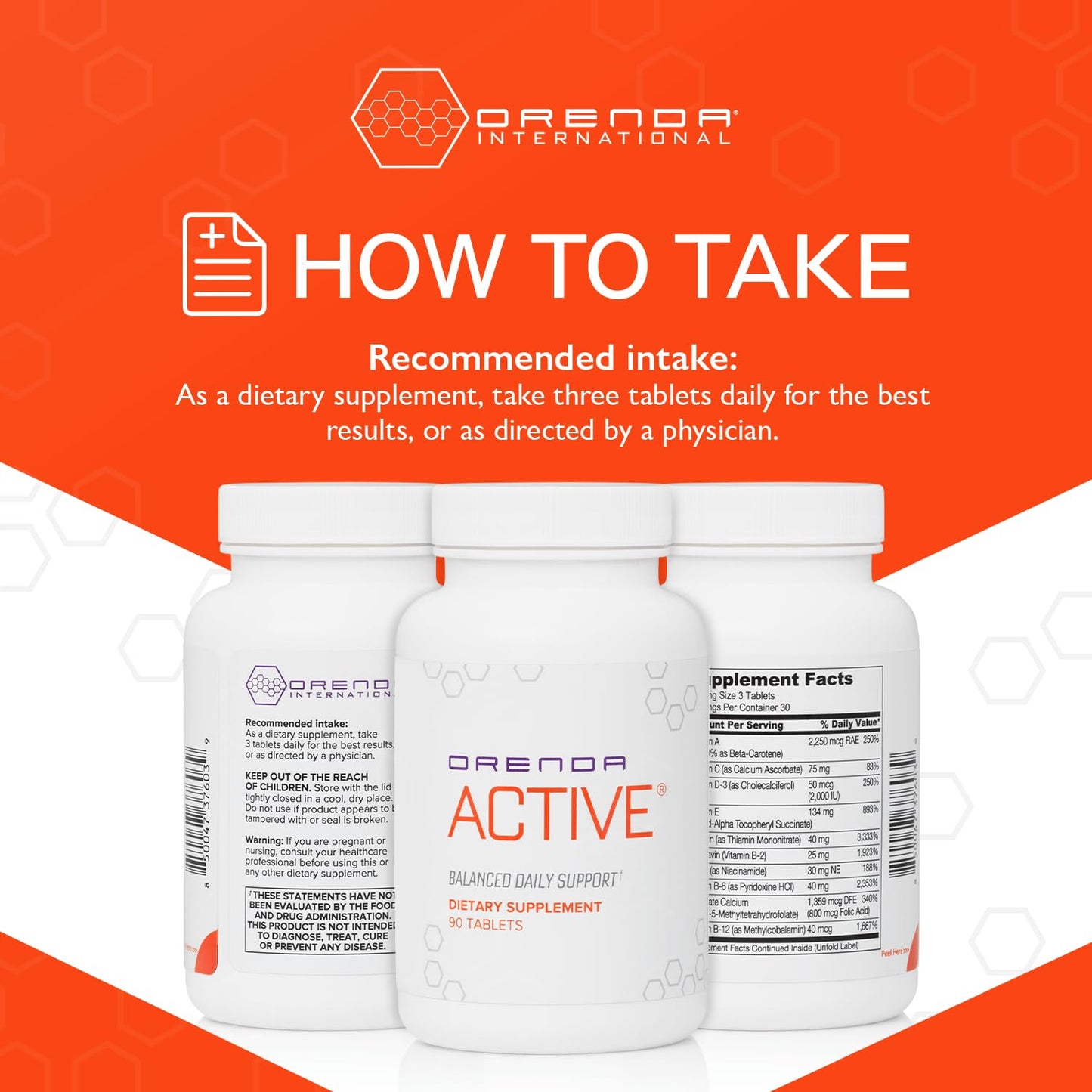 Orenda International Orenda Active All 8 Forms Vitamin E, BioFolate & Young & Active Blend 90 Tablets
