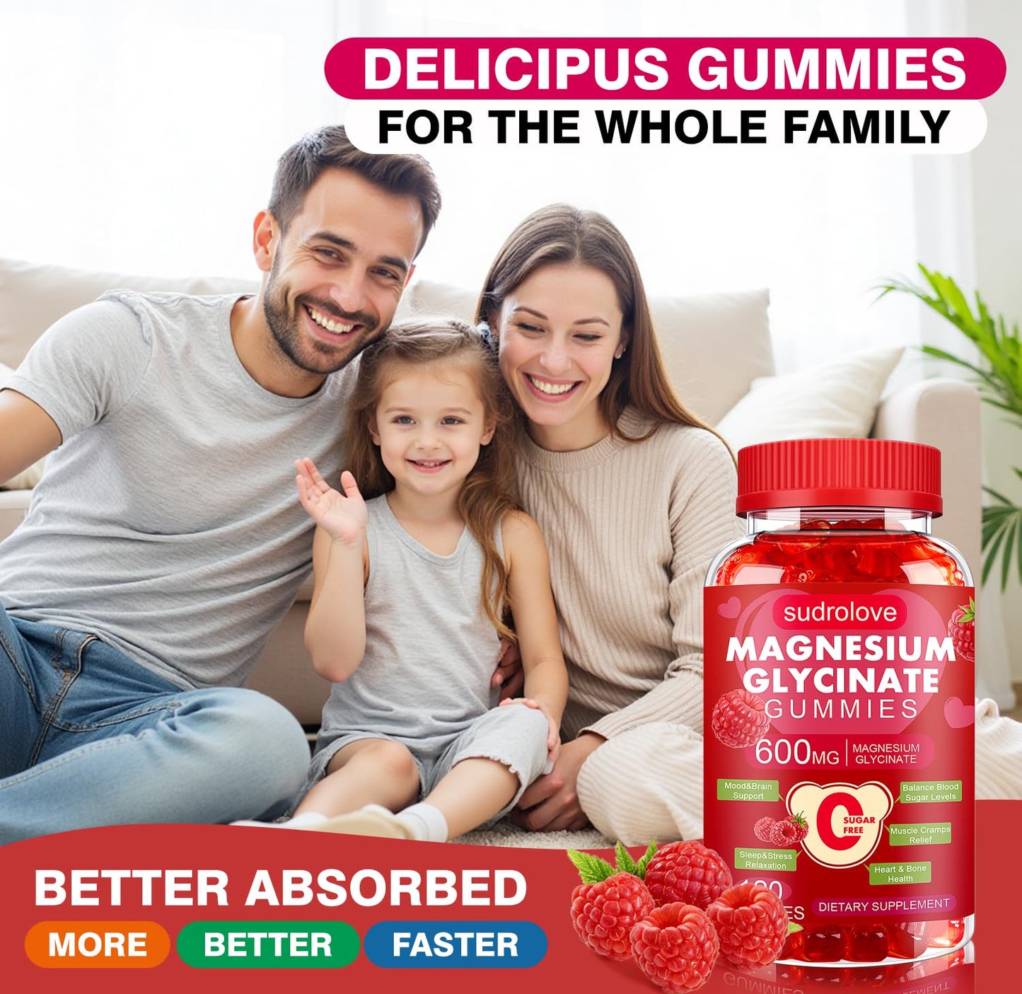 Sudrolove Magnesium Glycinate Gummies 240 Count
