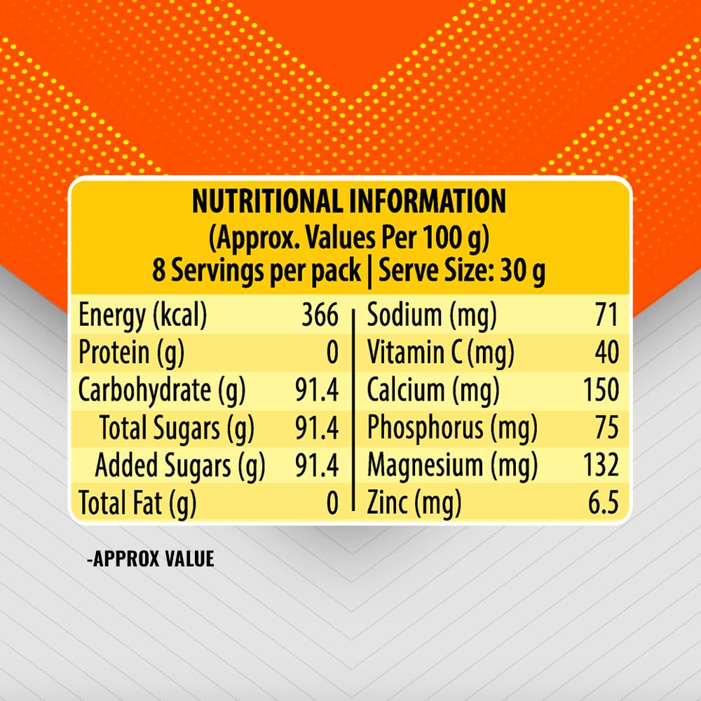 Glucon-D Orange Flavoured Glucose-Based Beverage Mix Powder 200 g