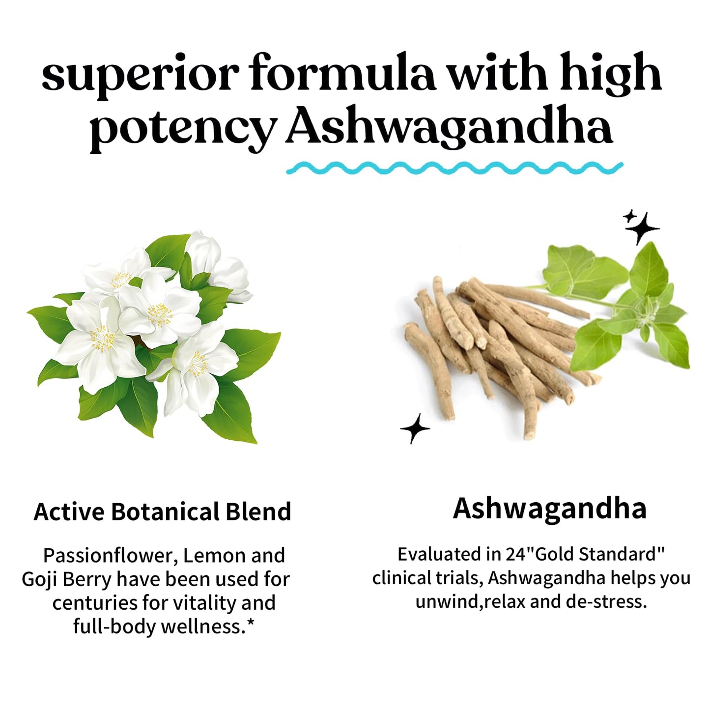 BEVIX Ashwagandha Gummies with Vitamin D Chewable 60 Count