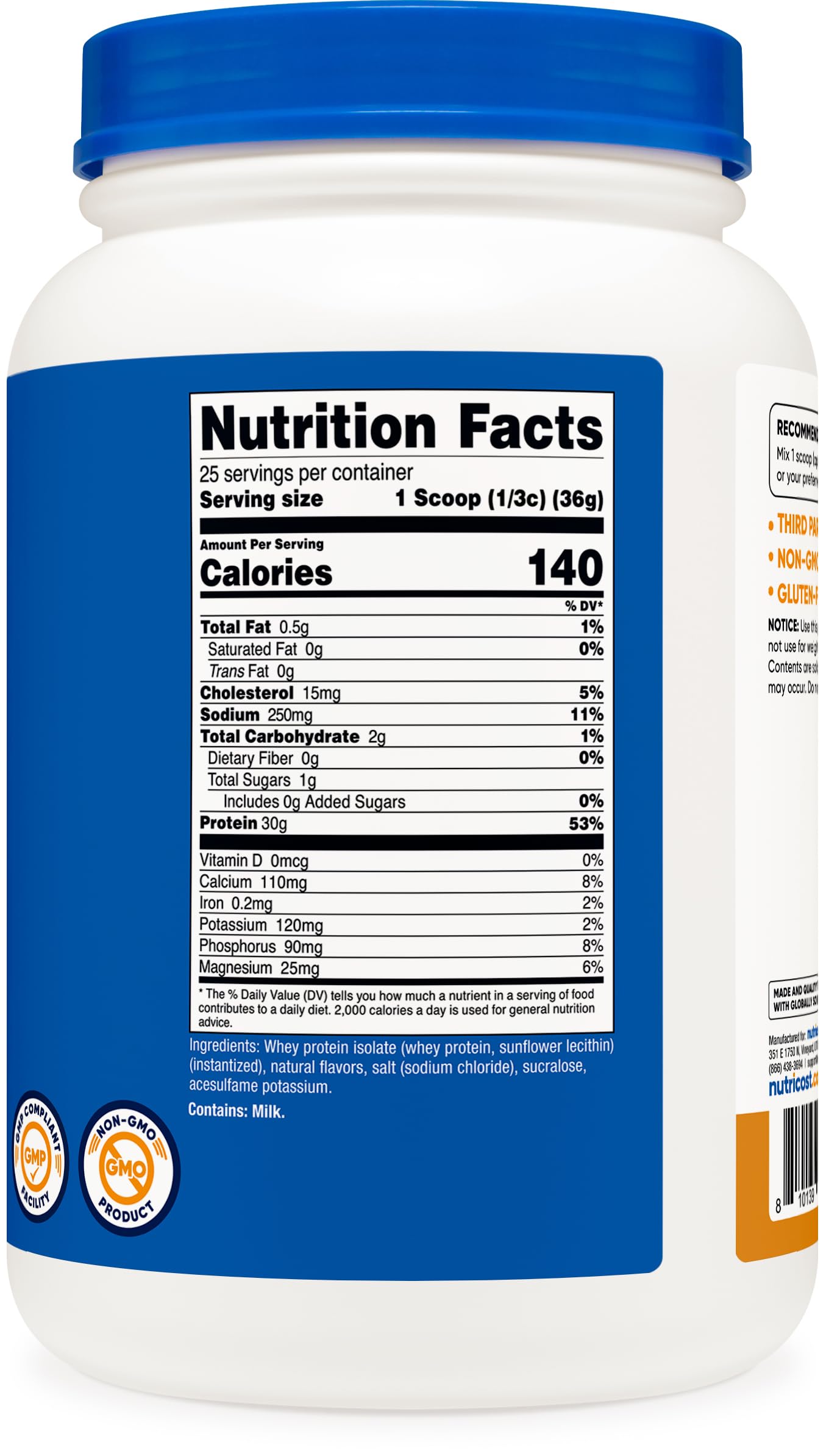 Nutricost Whey Protein Isolate Powder Salted Caramel 2.03 Pound