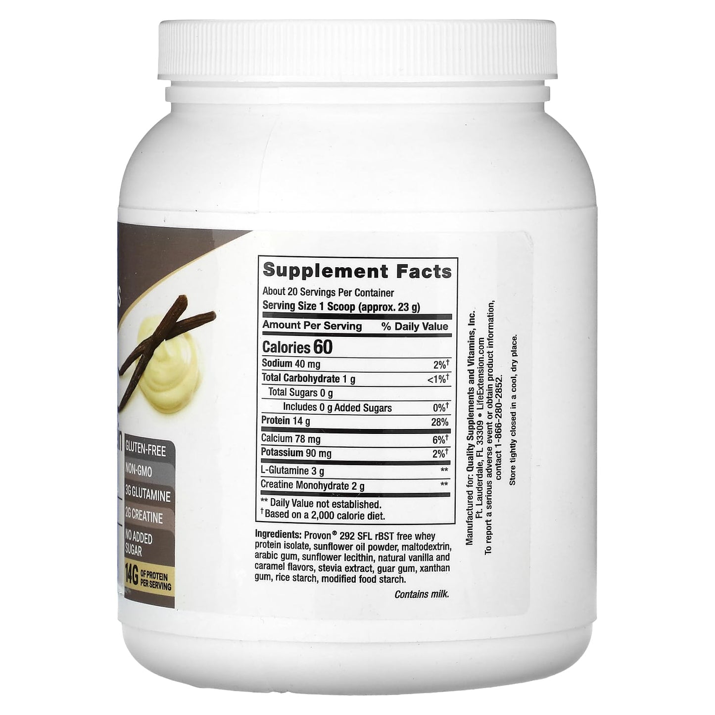 Life Extension Wellness Code Advanced Whey Protein Isolate Powder (Vanilla), 16 oz