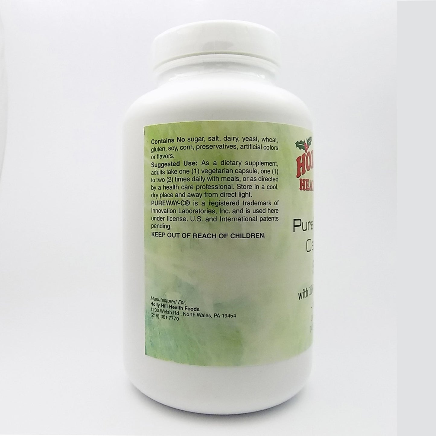 Holly Hill Health Foods PureWay-C 500 mg with 100 mg Bioflavonoids, Buffered, 240 Capsules