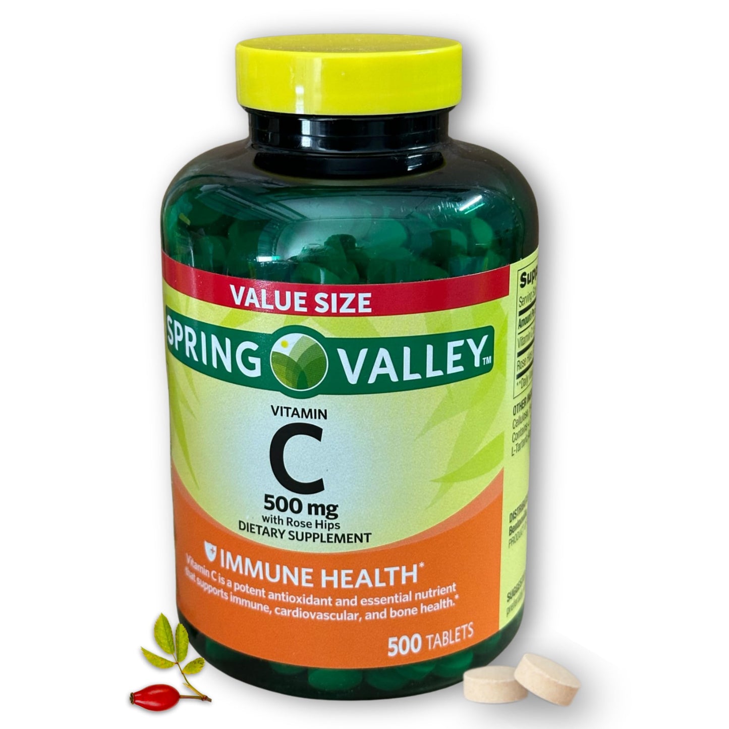 Fusion Shop Store Vitamin C 500mg with Rose Hips Tablet, 500 Tablets