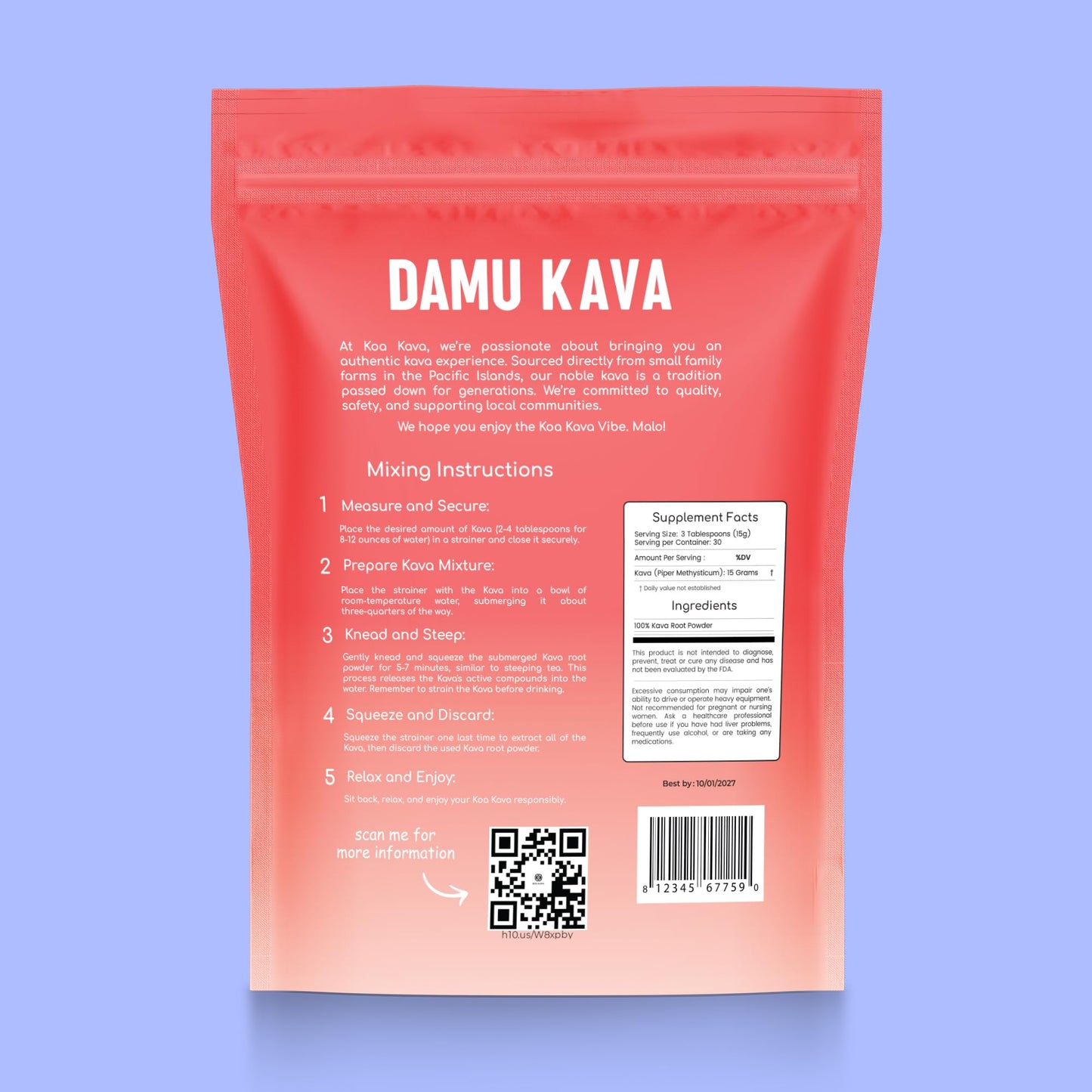 Koa Kava Damu Kava Powder, 16 Ounces