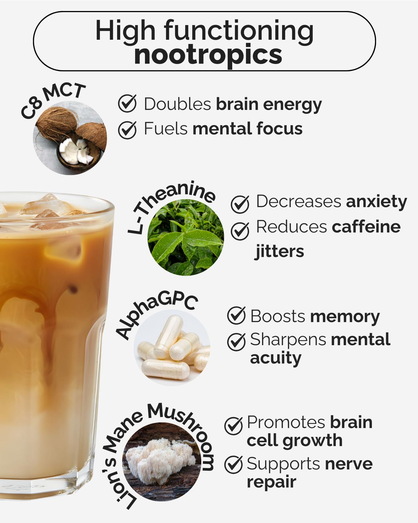 Keto Brainz Nootropic Creamer, C8 MCT, Lion's Mane Mushroom Powder 16