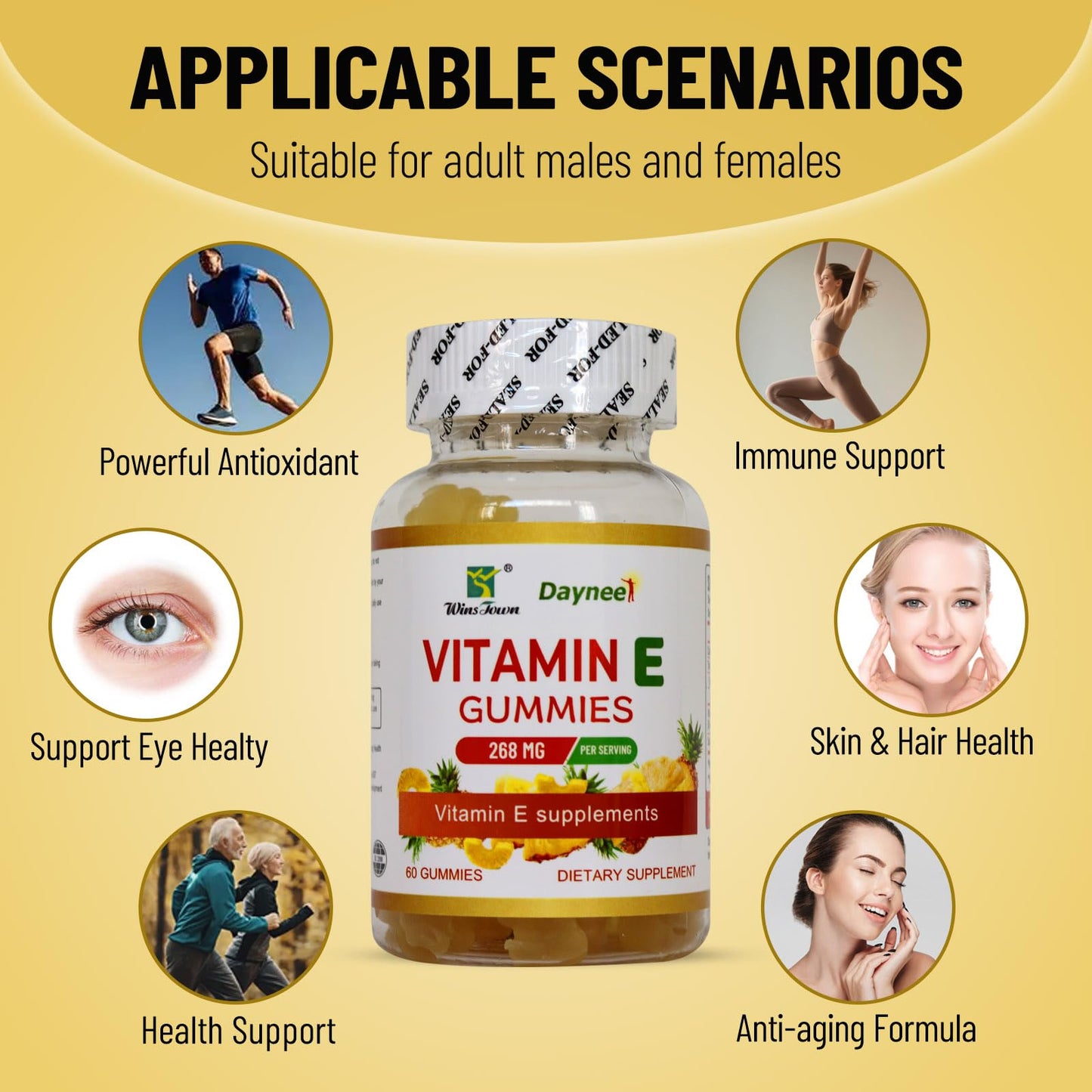 Wins Town Vitamin E Gummies 268mg, 60 Gummies