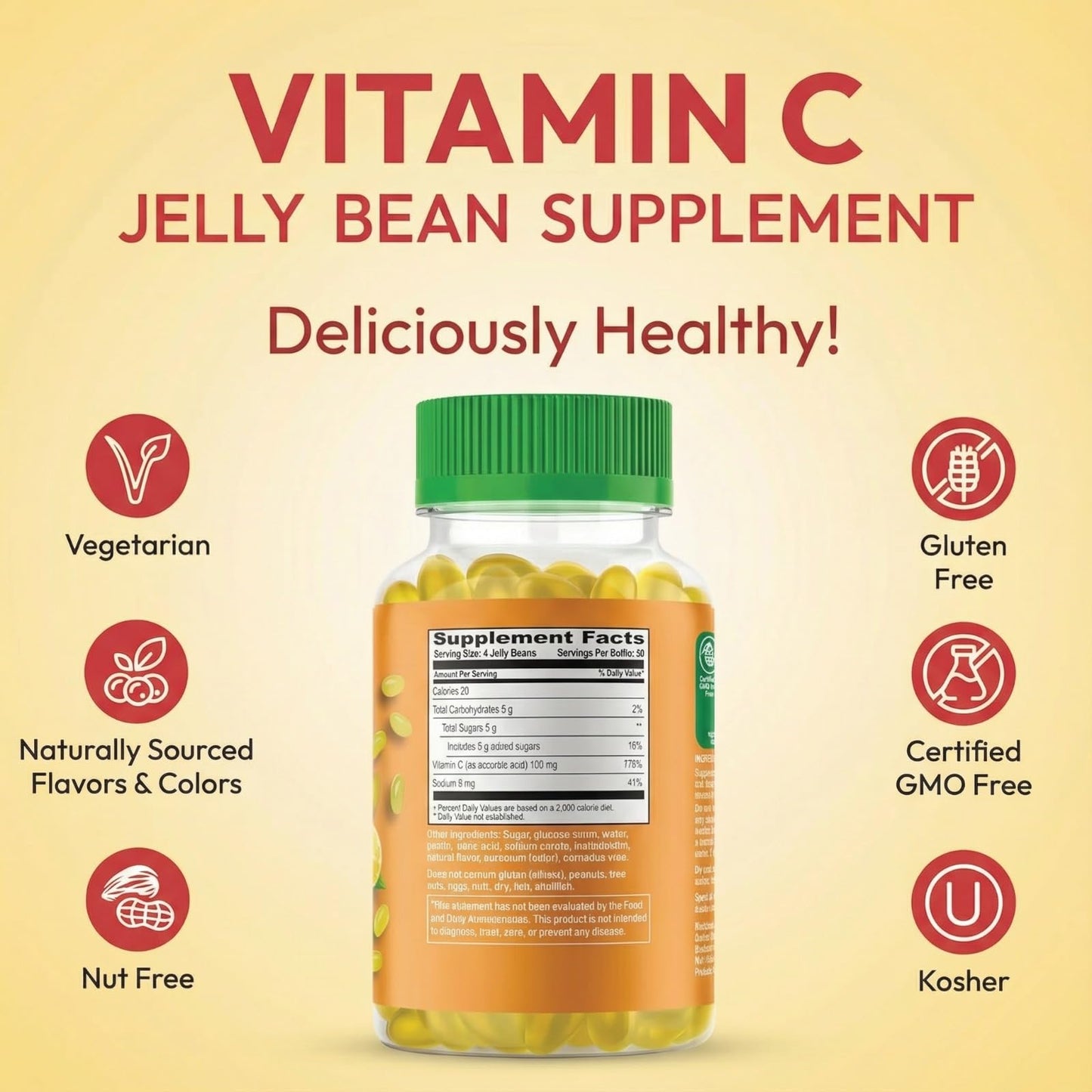 Human Beanz Vitamin C Gummies 120 Count