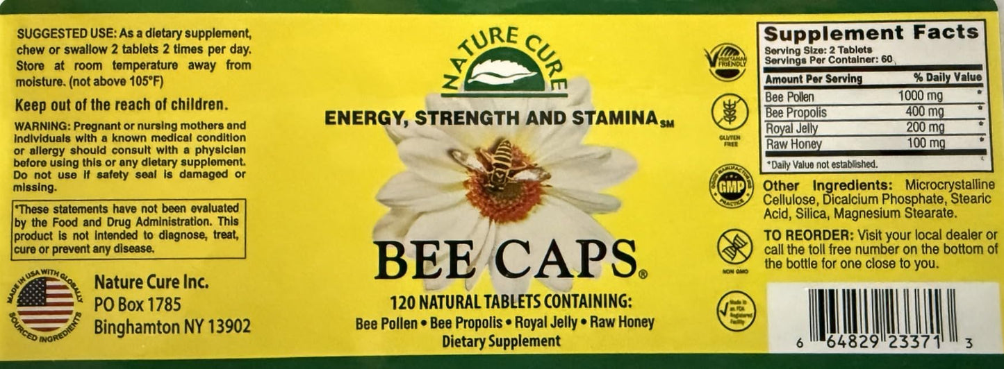 Nature Cure Bee Caps Caplets, 480 Caplets