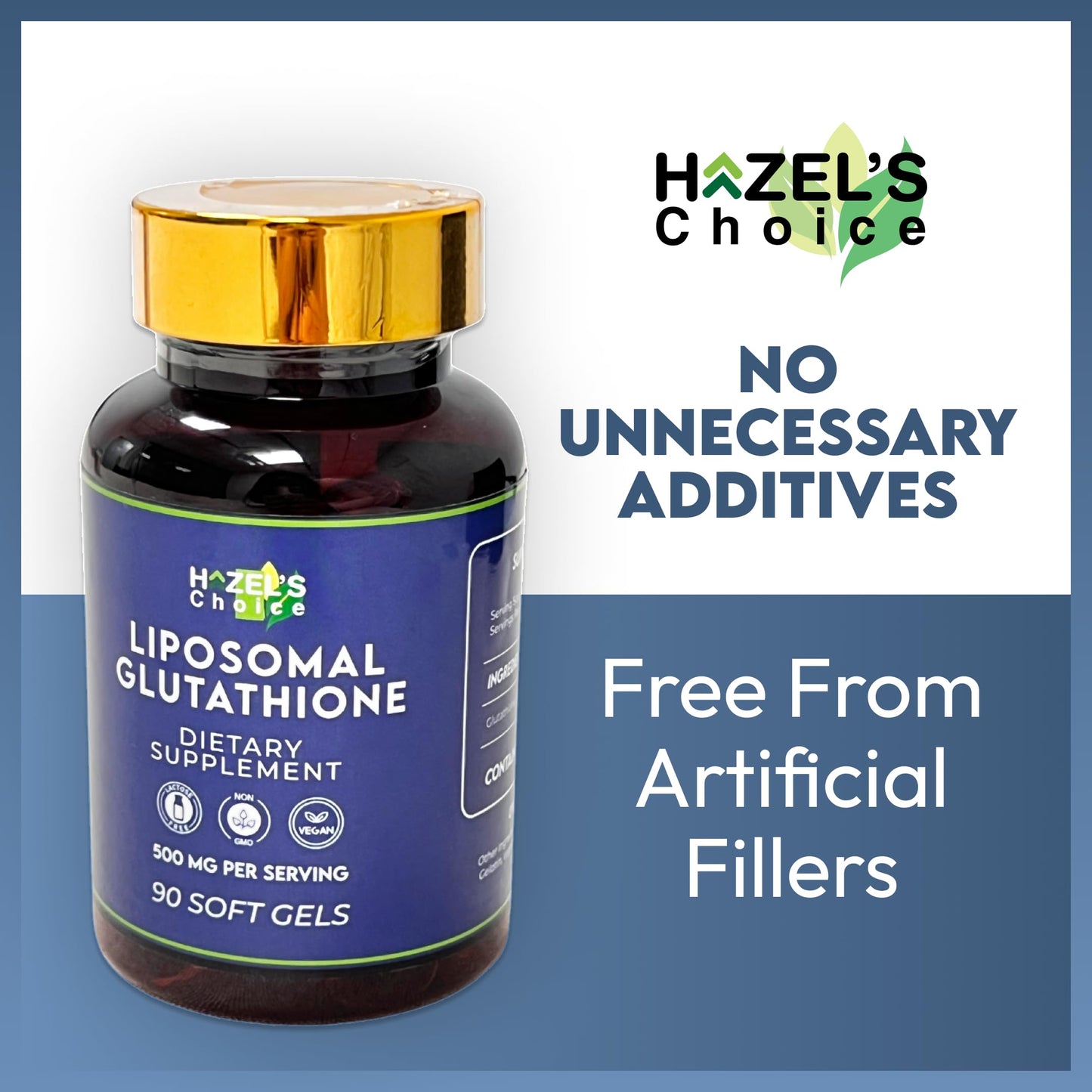 HAZEL'S Choice Liposomal Glutathione 500mg Soft Gels 90 Count