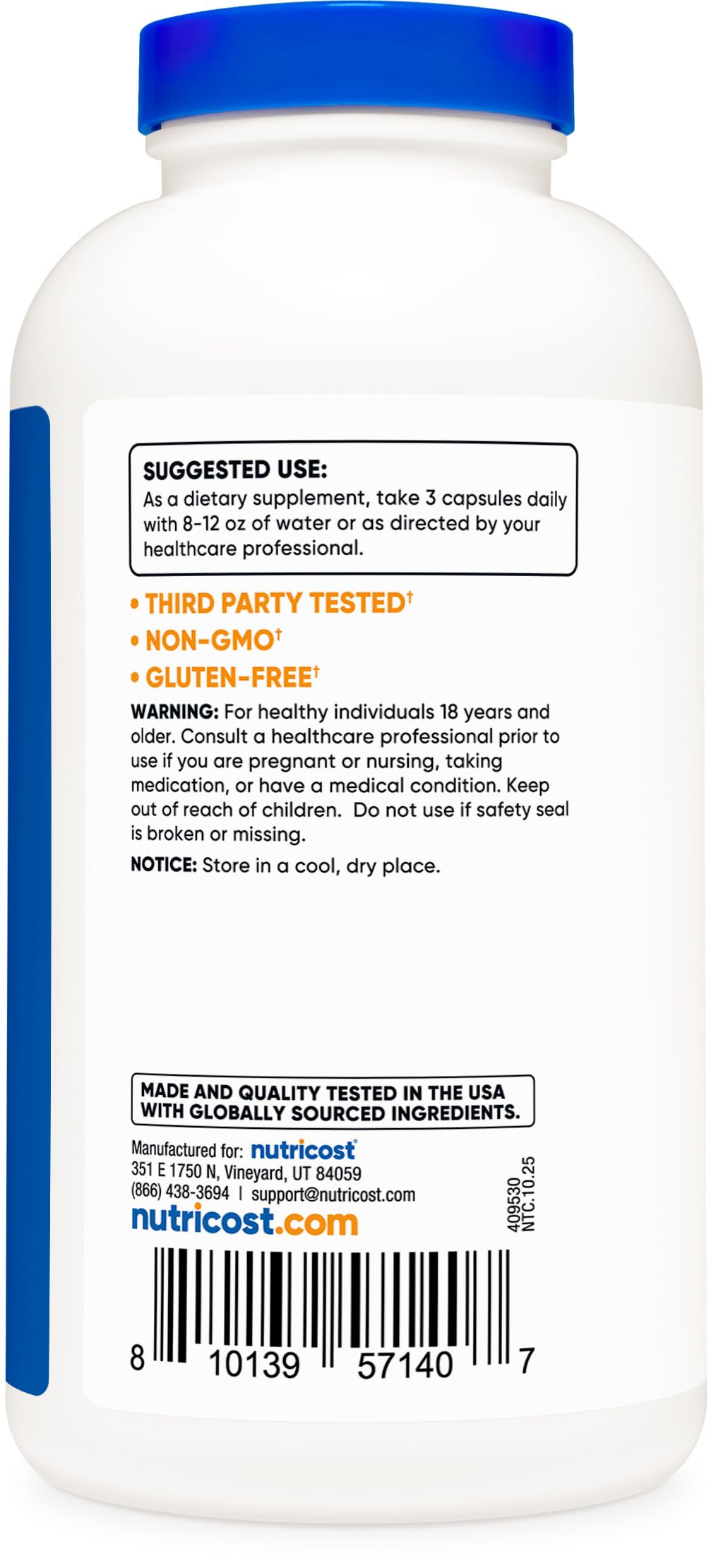 Nutricost Magnesium Glycinate Capsules 360 Count