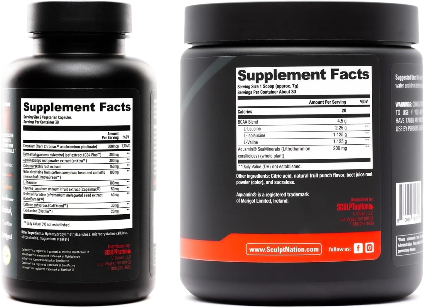 Sculpt Nation Burn Evolved 2.0 and BCAA Powder Fruit Punch Bundle, 2-Count