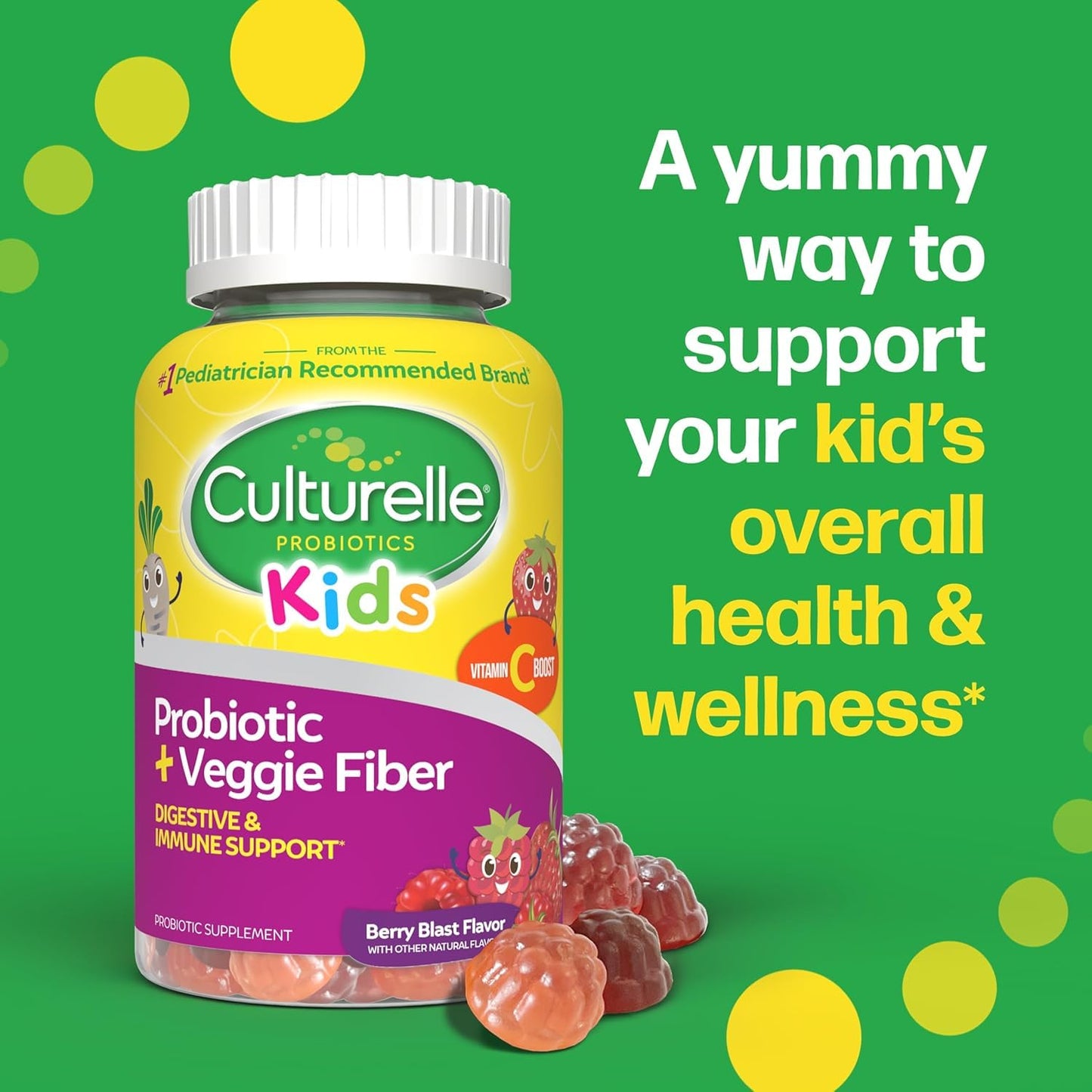 Culturelle Kids Probiotic + Veggie Fiber Gummies Gummy 60 Count