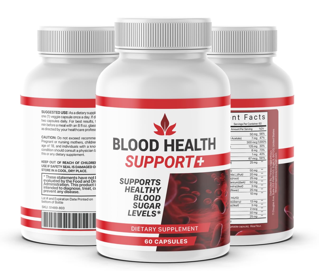 Fitness InspireWays Blood Health Support Supplement 120 Capsules