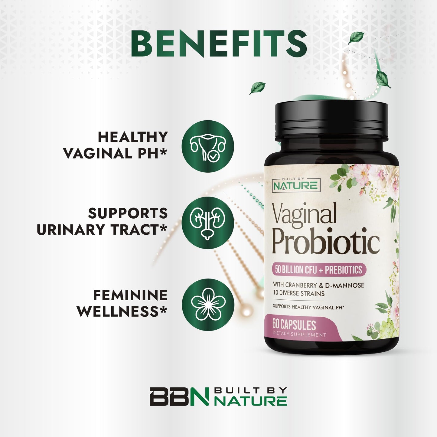 Built by Nature Vaginal Probiotics for Women Capsules 60 Count