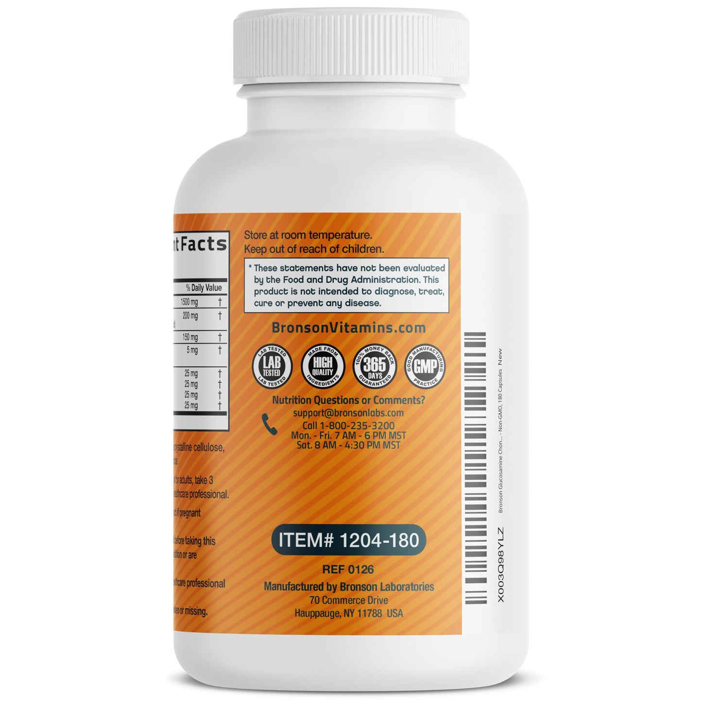 Bronson Glucosamine Chondroitin Turmeric & MSM Advanced Joint & Cartilage Formula 180 Capsules