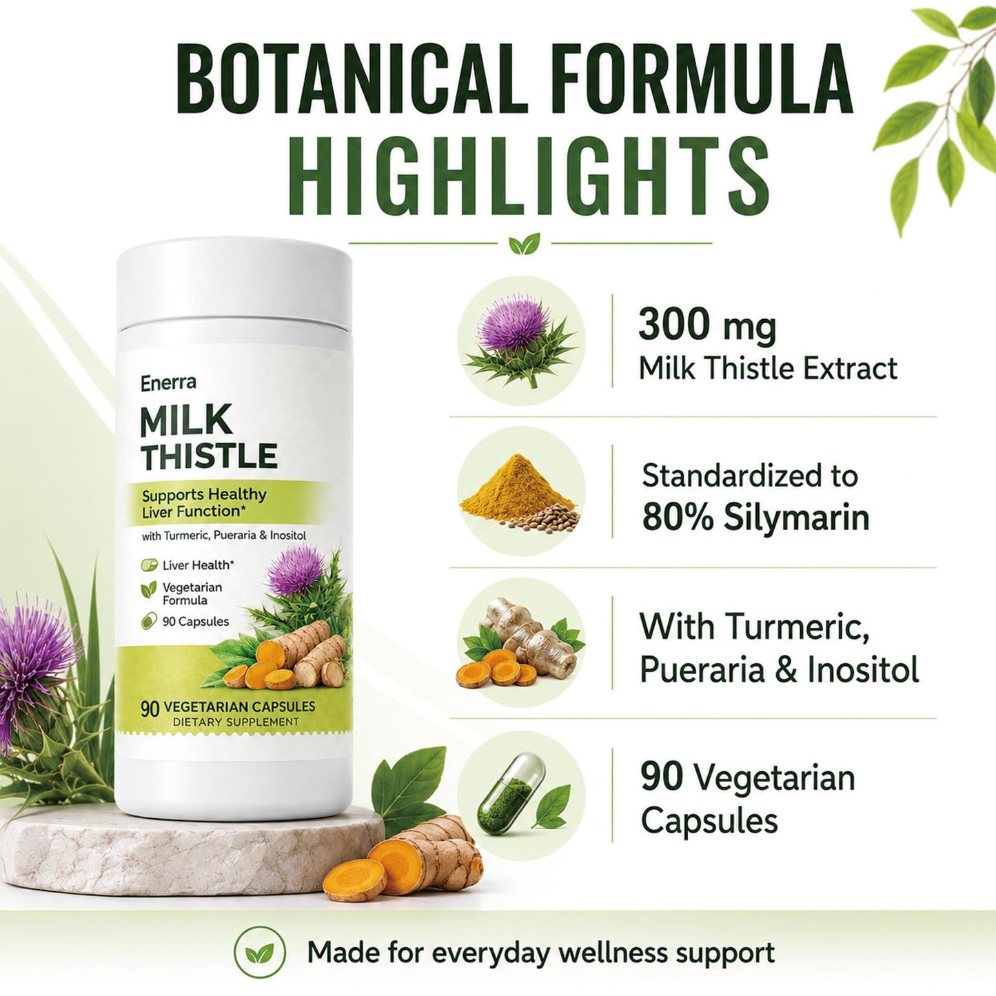 Organtics Enerra Milk Thistle Capsule, 90 Count