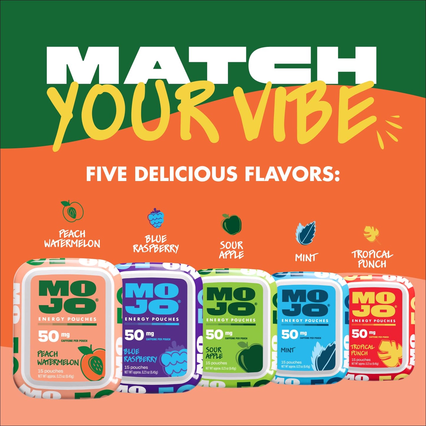 MOJO Energy 50mg Caffeine Pouches Capsule 75